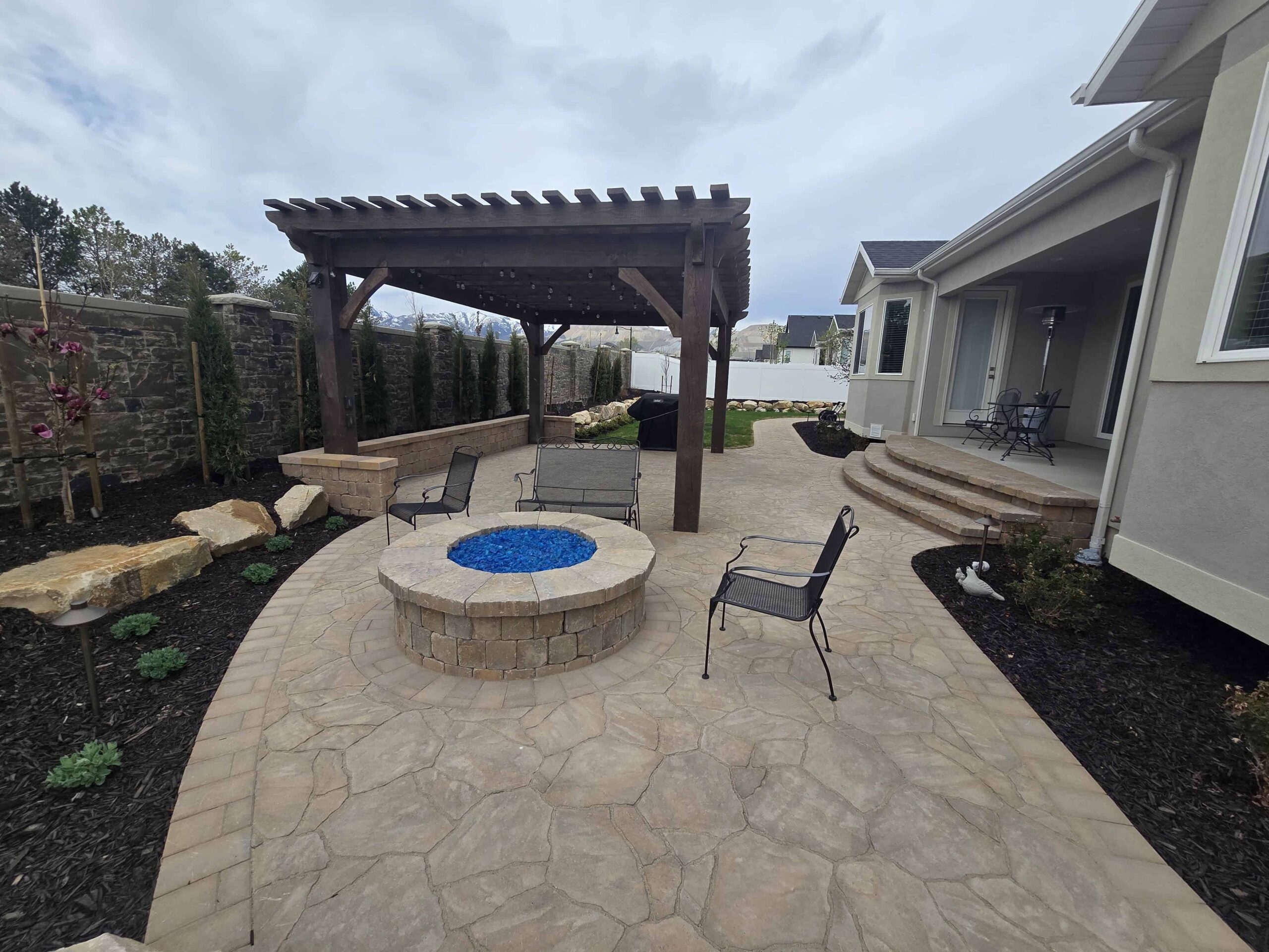 Fire pit with patio design